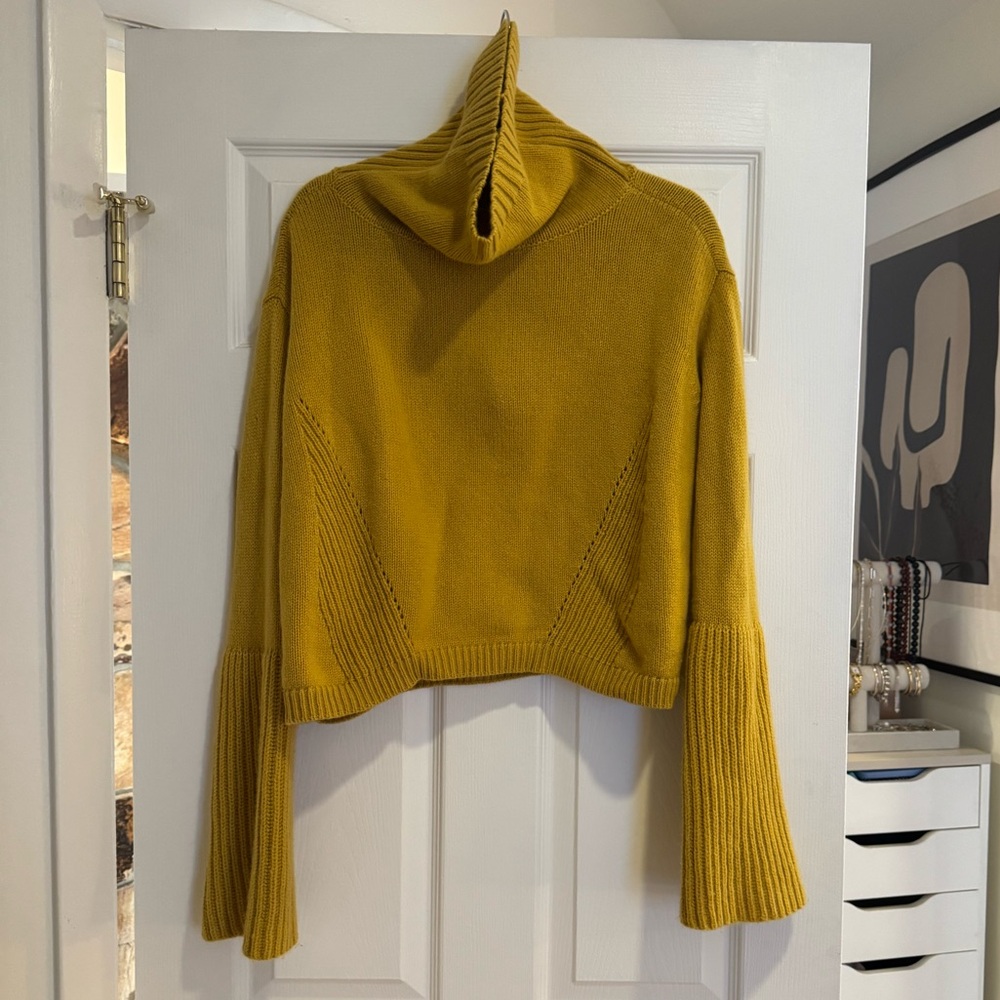 Dorothee Schumaker Wool Cashmere Oversized Turtleneck in Deep Mustard SZ 2 or S
